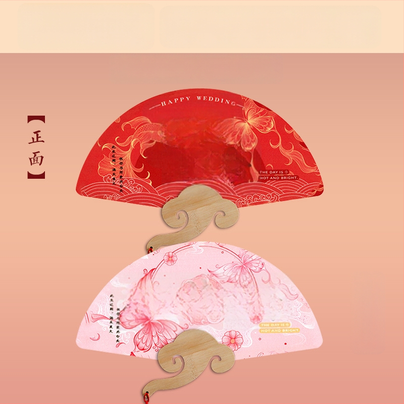 Popierinis rankinis ventiliatorius, bambuko skeletas, spauda, Nine-screen prekinis ženklas, nacionalinės krypties stilius