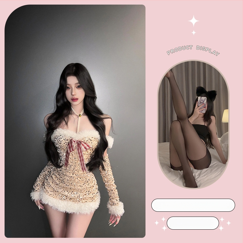 Kalėdinė vakarinė su halterneck kaklu, blizgučiai, liemens prispaudžiantis siluetas, poliesteris, moterims, ruduo–žiema