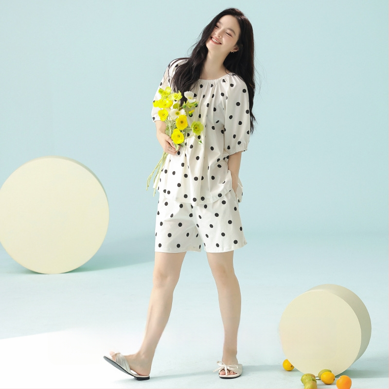 Antibakterinė medvilninė naktinė suknelė, ilga, vasarai, 3/4 rankovės, apvali kaklo linija, 95–100% medvilnė