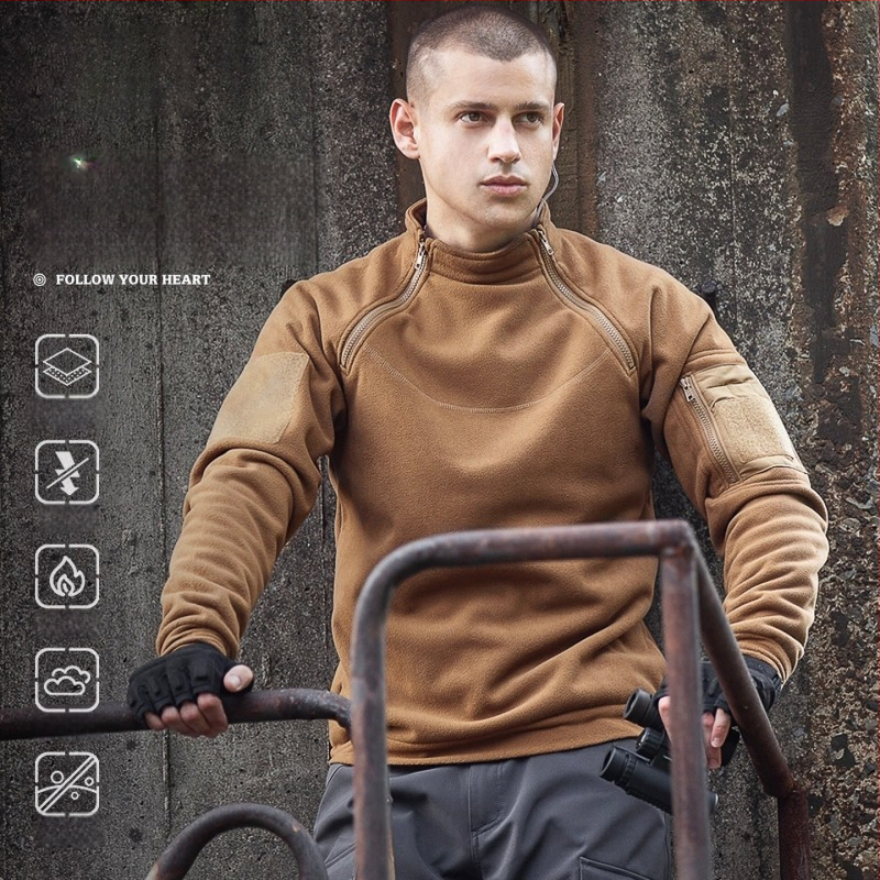 Fleece kardigan stiliaus striukė, unisex; išorinis poliesterio audinys; poliesterio pamušalas