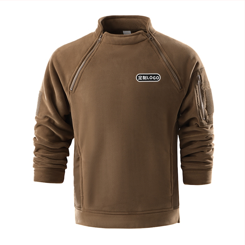 Fleece kardigan stiliaus striukė, unisex; išorinis poliesterio audinys; poliesterio pamušalas