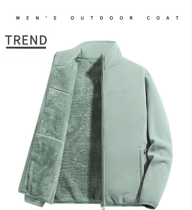 Fliso striukė unisex, su stovinčiu kaklu, išorė iš koralo fliso, vidinė polar fliso apdaila, palaiko šilumą