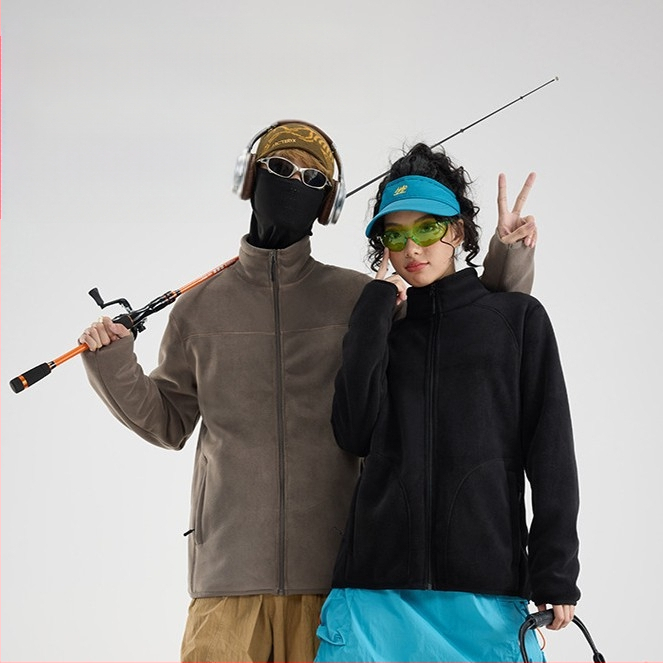 Flisinė striukė Unisex, be gobtuvo, koralo fliso pamušalas, 100% pūkų užpildas, sintetinių pluoštų mišinys