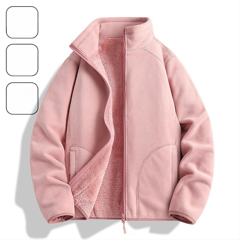 Flisinė striukė Unisex, be gobtuvo, koralo fliso pamušalas, 100% pūkų užpildas, sintetinių pluoštų mišinys