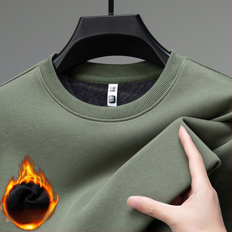 Vyrų medvilnės-poliesterio mišinio megztinis su mulberry šilku, apvalus kaklas, ilgos rankovės, be pamušalo, pavasaris-ruduo, 2024 m. žiema