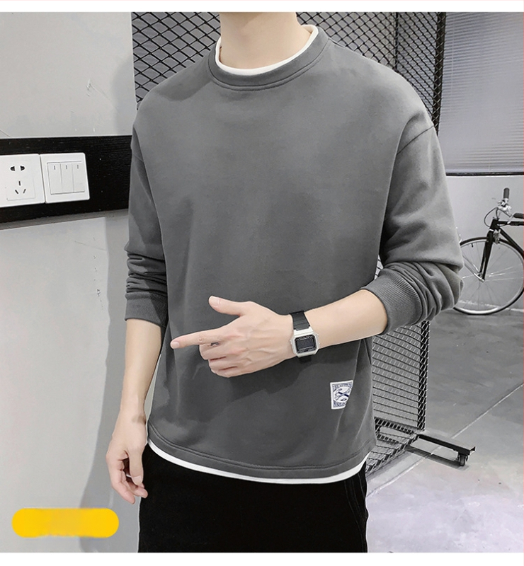 Korėjiečio stiliaus megztinis su apvaliu kaklu, storas 100% poliesteris, laisvas kirpimas