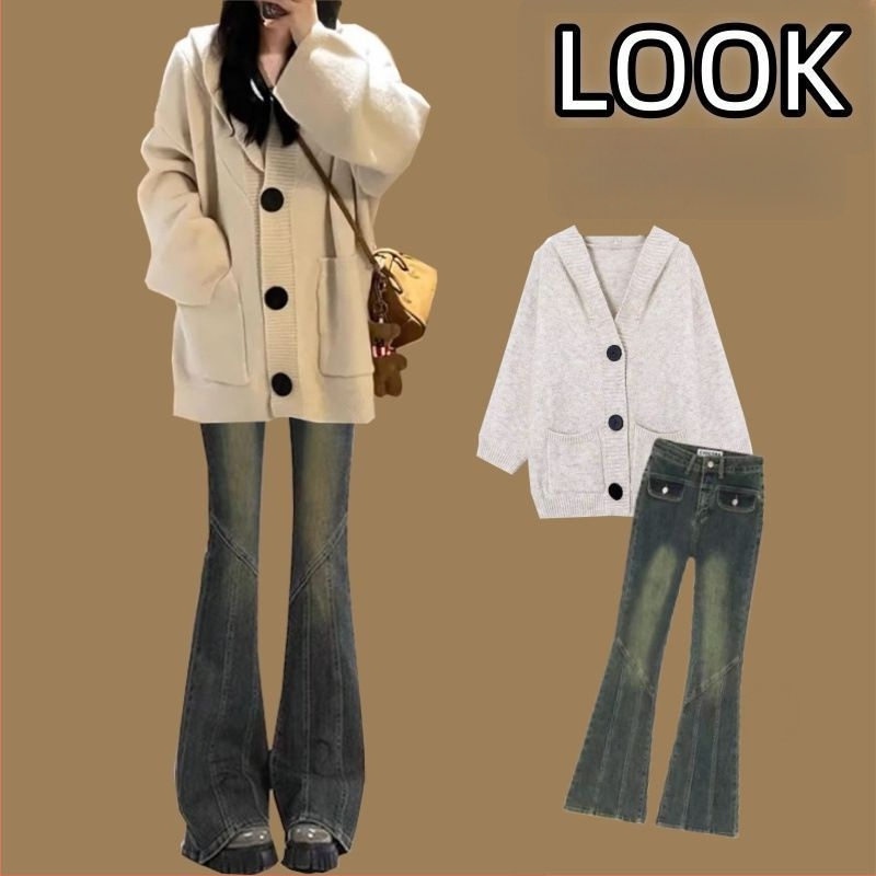 Geometriska raksta kapucētais adījuma kardigans, ledus zīds un spandeksa maisījums, garas piedurknes, V veida kakla izgriezums