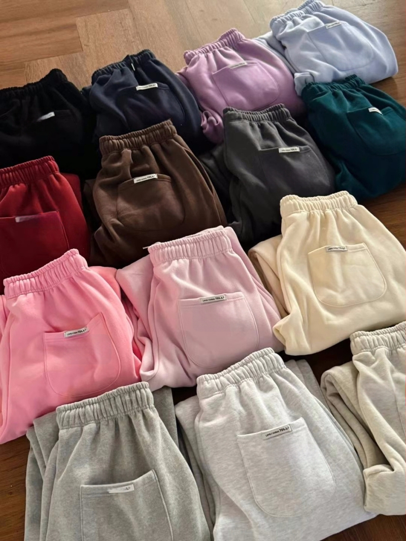Moterų sportinės kelnės, laisvas kirpimas, elastinė juosta, gatvės/hip-hop stilius, 95%+ medvilnė, pavasaris 2025