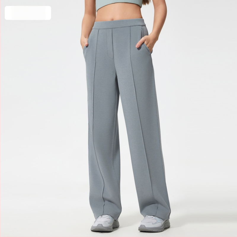 Moteriški sportiniai kelniai su vidutine talia, laisvas kirpimo, orui pralaidus medvilnės–poliesterio mišinys (Vidutinė talia, Laisvas kirpimas, Orui pralaidus, Bėgimui ir treniruotėms)