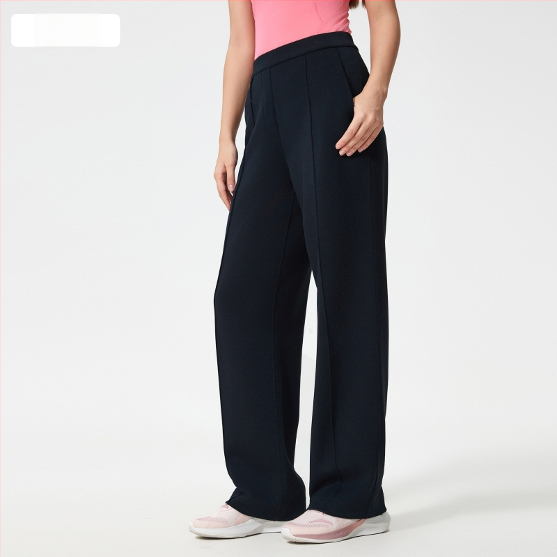 Moteriški sportiniai kelniai su vidutine talia, laisvas kirpimo, orui pralaidus medvilnės–poliesterio mišinys (Vidutinė talia, Laisvas kirpimas, Orui pralaidus, Bėgimui ir treniruotėms)