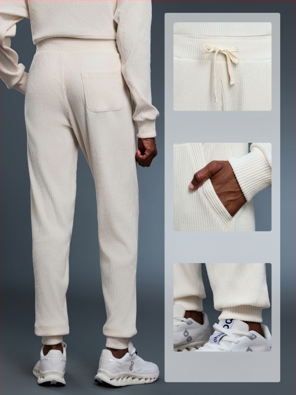 Moterų džogeriai su aukštu juosmeniu ir raišteliu, laisvo kirpimo, kvėpuojantis medvilnės-poliesterio mišinys, tinka bėgiojimui ir treniruotėms