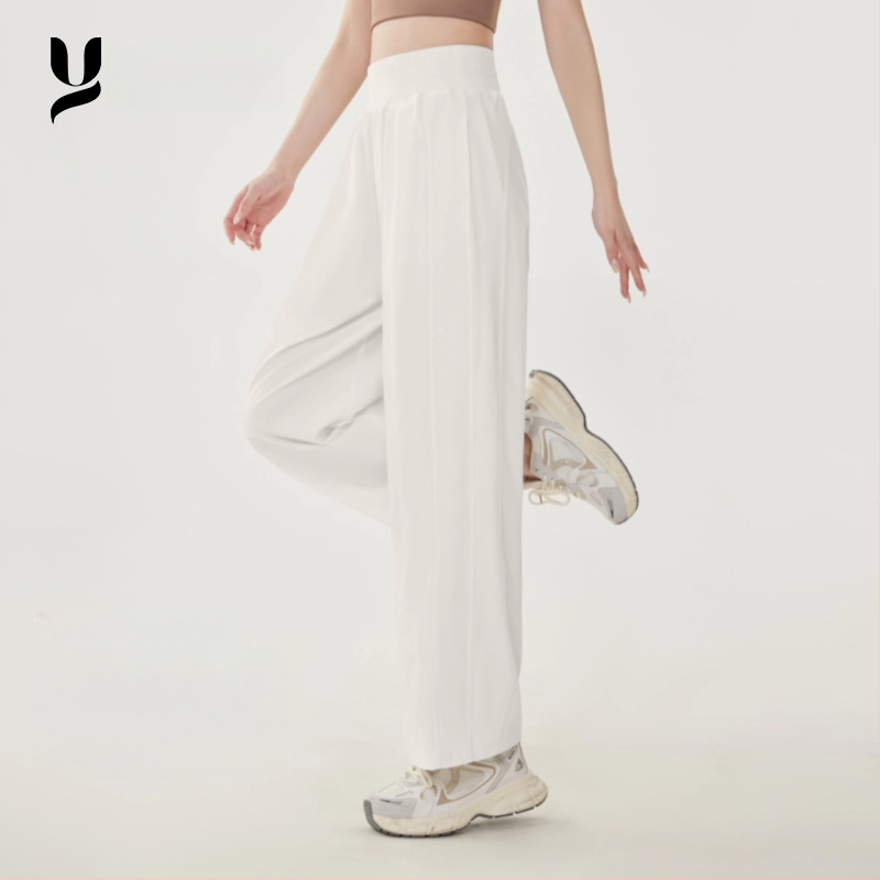 Moterų sportinės kelnės, laisvo kirpimo, vidutinio aukščio juosmuo, Nailono-Spandex audinys (88% Nailonas, 12% Spandeksas), kvėpuojančios