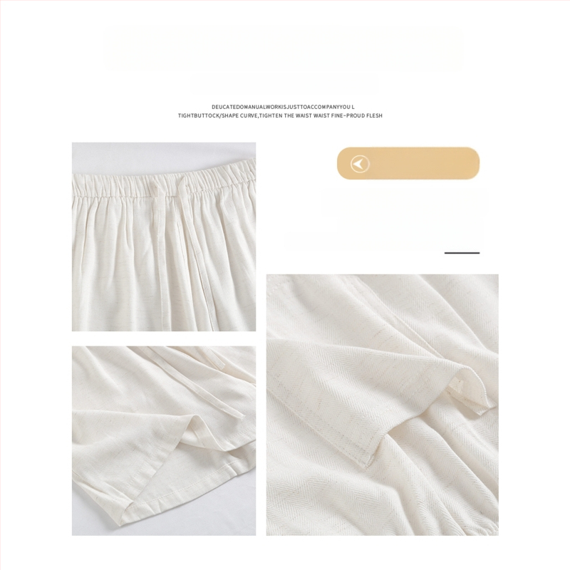 Naiste Tencel Lyocell lühikesed püksid – kapri pikkus, laiad lõiked, elastne vöö, õhuke puuvill-lina segu, suvi 2025