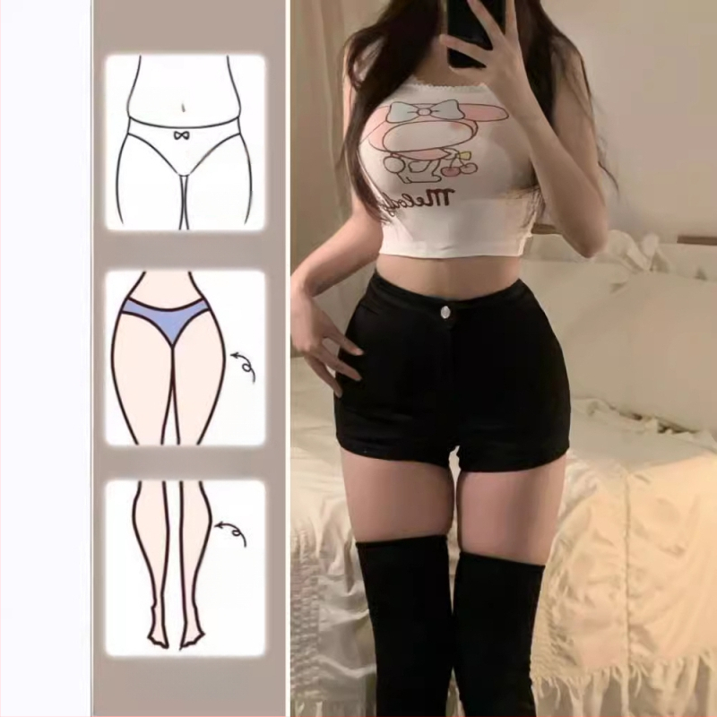 Džinsist lühikesed püksid kõrge vööga, mikroelastsus, sirge lõige, puuvillane koostis 30–50%