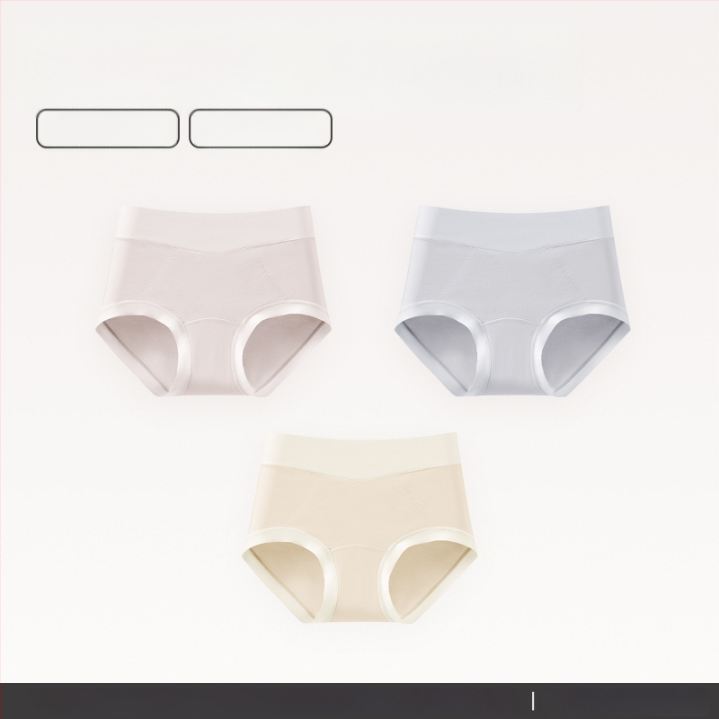 Naiste kõrge vöökohaga puuvillane aluspesu antibakteriaalne ja hingav kudumaterjal
