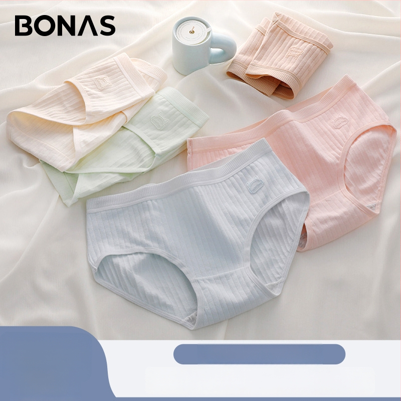 Moteriškos medvilninės kelnaitės su viduriniu juosmeniu, kvėpuojančios ir antibakterinės, intarpas 100% medvilnė