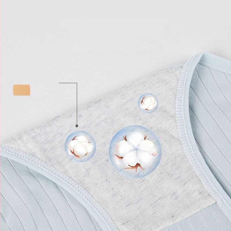 Moteriškos medvilninės kelnaitės su viduriniu juosmeniu, kvėpuojančios ir antibakterinės, intarpas 100% medvilnė