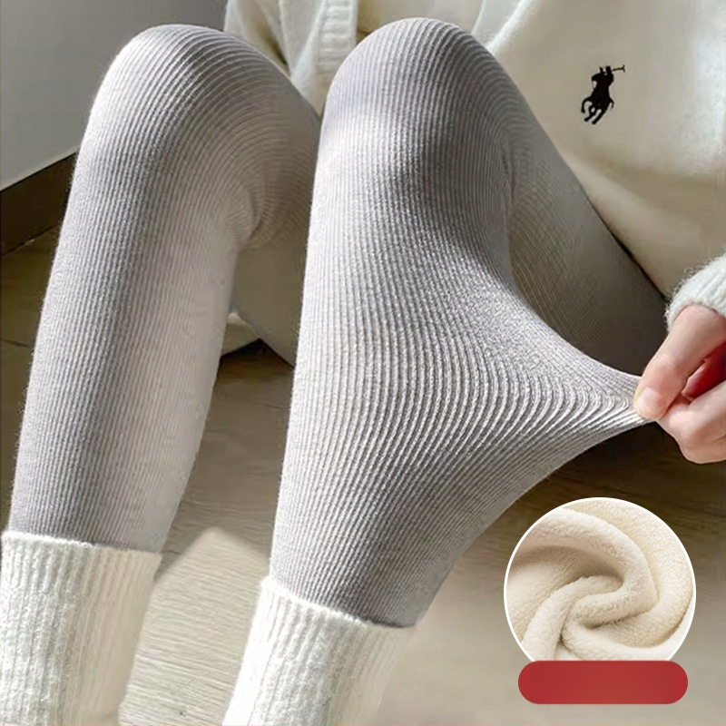 Moteriški leginsai su fliso pamušalu – termaliniai, 9/10 ilgio, siauras kirpimo, poliesteris-elastanas