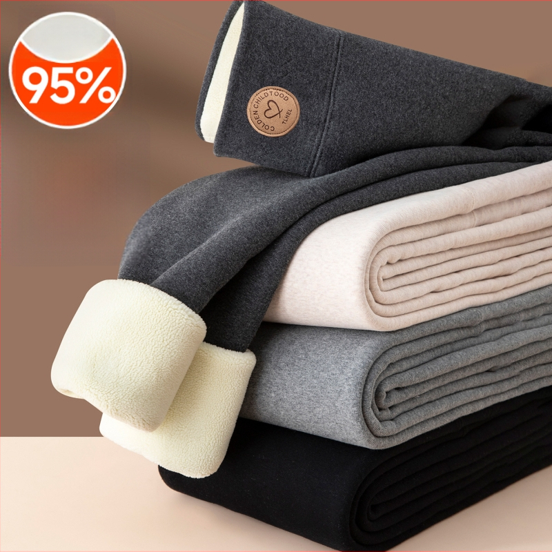 Medvilniniai leginsai su fliso įdaila, stora termo medžiaga, aukšta elastinė, išlaiko šilumą