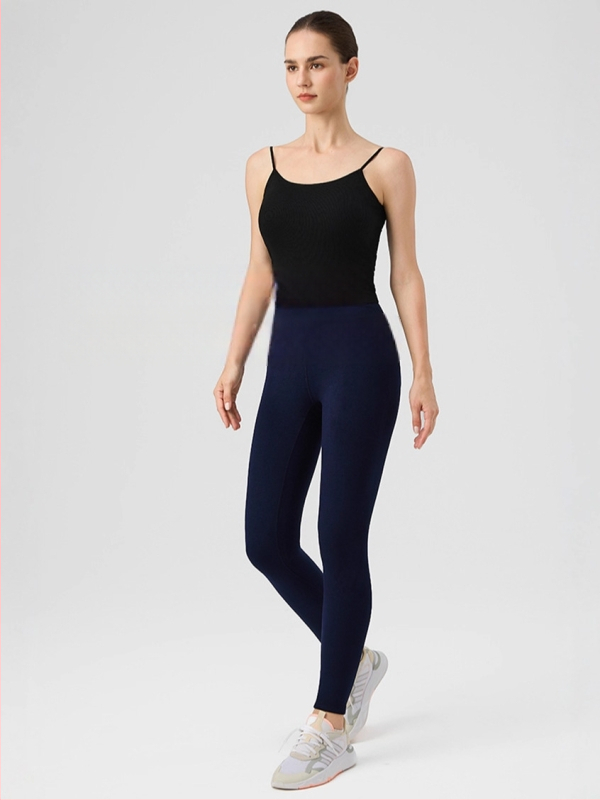 Fliso pamušalu aukštos juosmens leginsai žiemai, jogai ir treniruotėms