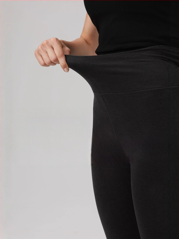 Fliso pamušalu aukštos juosmens leginsai žiemai, jogai ir treniruotėms