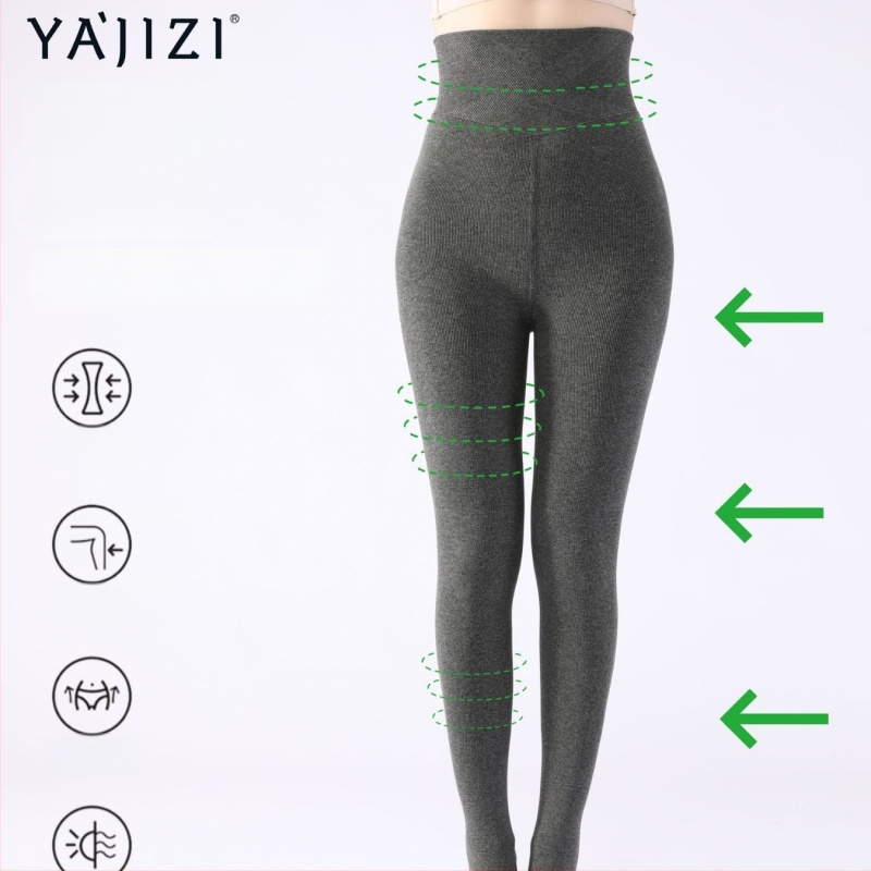 Aukštos liemenės medvilniniai viengubi leginsai su fliso pamušalu, vienos spalvos, su sėdmenų kilnojimo efektu, trinties atsparus, storas, japonų stilius