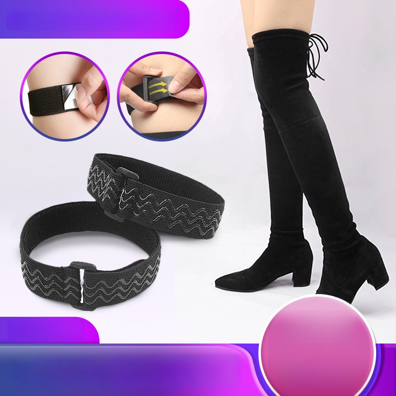 Kojinės virš kelių bateliai su priešslidžiojančiomis juostomis ir Velcro užsegimu, ilgo juostos stilius, raištelių ilgis 43 cm