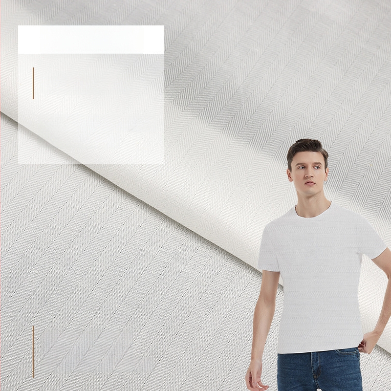 Marškinėliams ir suknelė audinys – 100% medvilnė, 40s siūlai, aukštas tankis, geometrinis džakardas