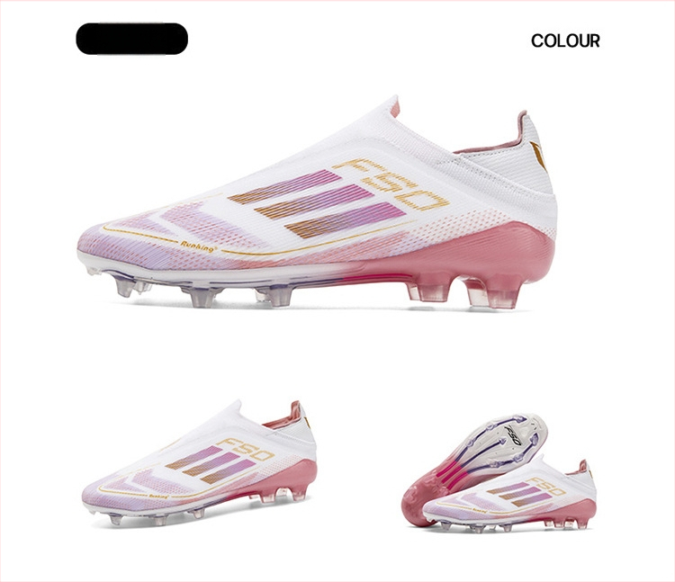 Futbolo bateliai su kvėpuojančia technologija, žemas viršus iš sintelinės odos, anti-slip gumos padai, treniruotėms ant žolės