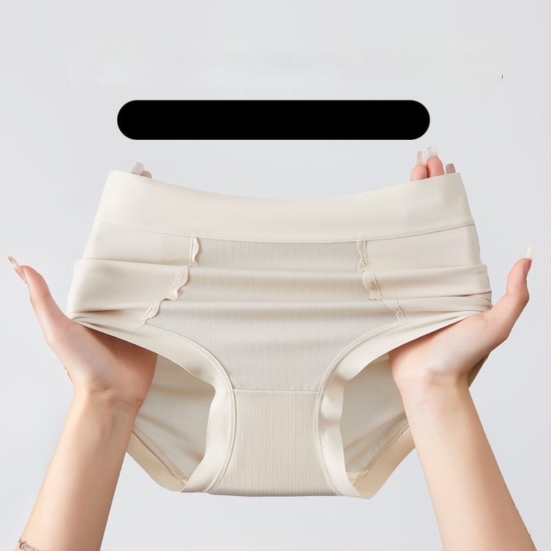 Moteriškos aukšto juosmens nailoninės kelnaitės su mulberry šilko intymiąja įdėja; kvėpuojančios, antibakterinės