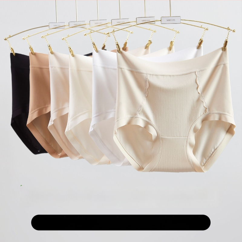 Moteriškos aukšto juosmens nailoninės kelnaitės su mulberry šilko intymiąja įdėja; kvėpuojančios, antibakterinės