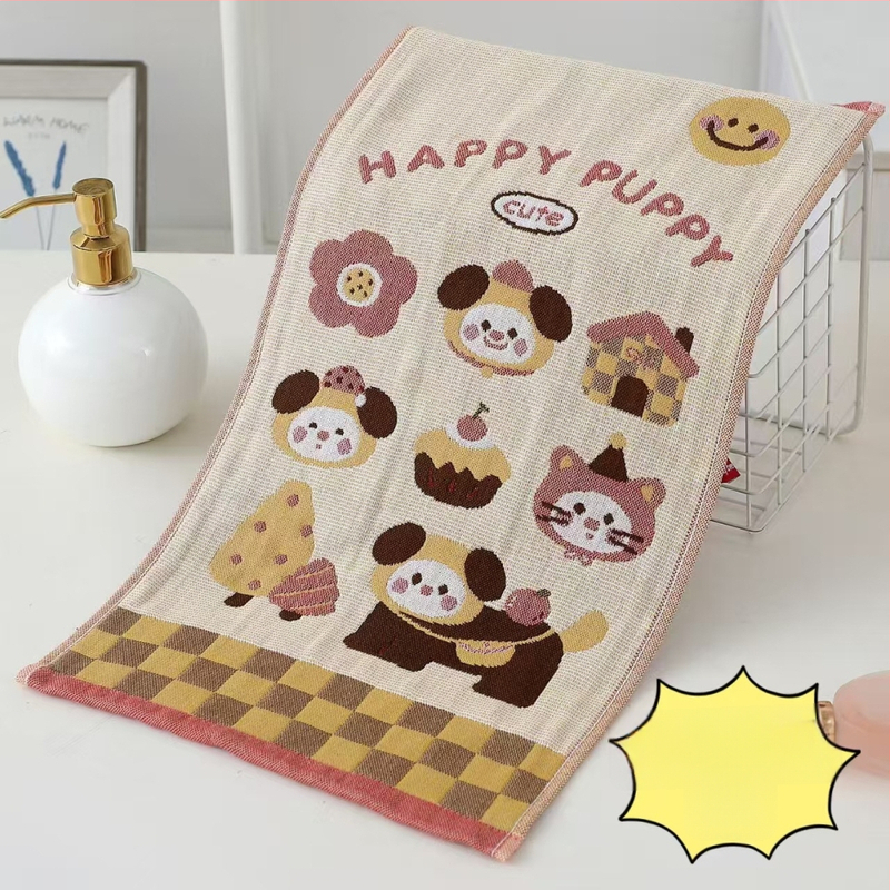 Vaikiškas rankšluostis iš 100% medvilninės gazės, Cartoon spauda, Žakardinė audinys, 50 g