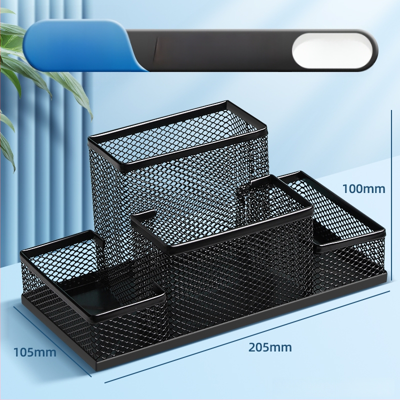 Excellent metalo rašiklio laikiklis – daugiafunkcinis stalinis organizatorius rašymo priemonėms