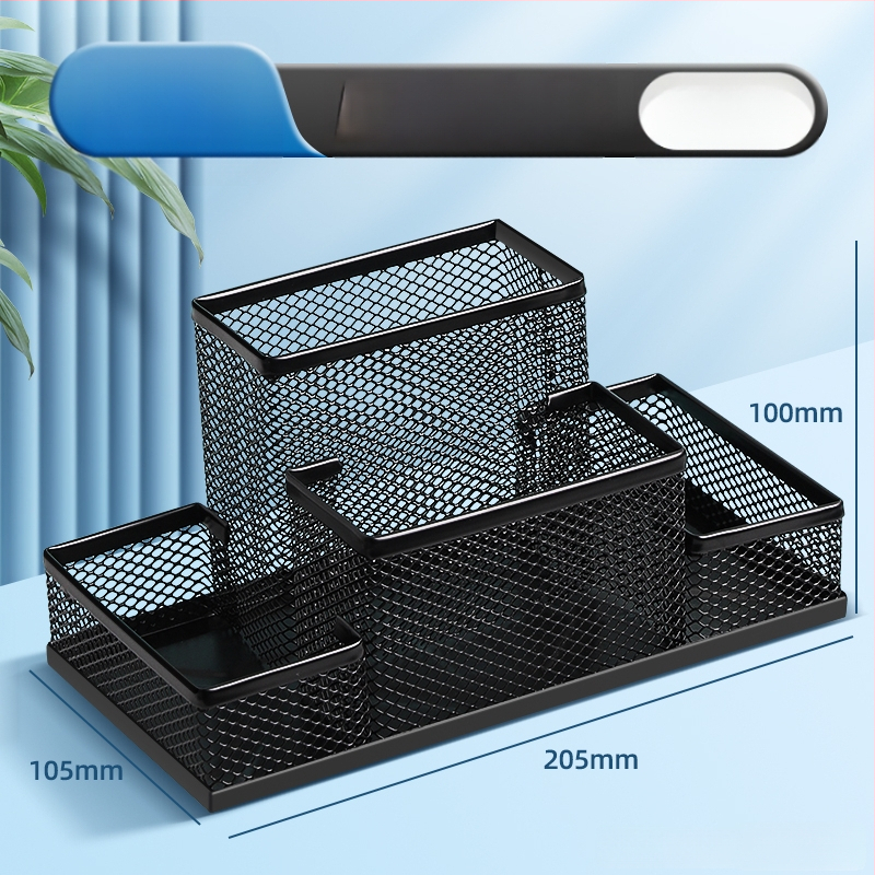 Excellent metalo rašiklio laikiklis – daugiafunkcinis stalinis organizatorius rašymo priemonėms