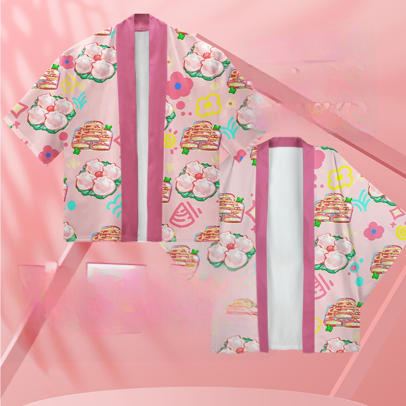 Japonijos stiliaus Haori cosplay palaidinė - chiffon audinys, 90% poliesterio, pamušalas 90%, 2024 m. pavasaris, prekinis ženklas Yicai
