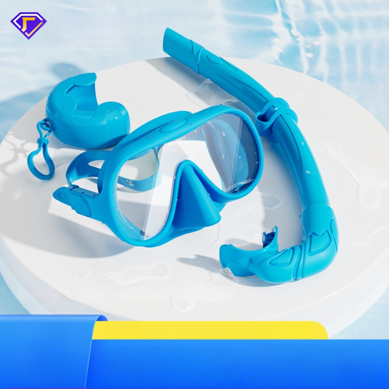 Silikoninės nardymo kaukės ir snorkelio rinkinys, anti-fog, ZMZDIVE
