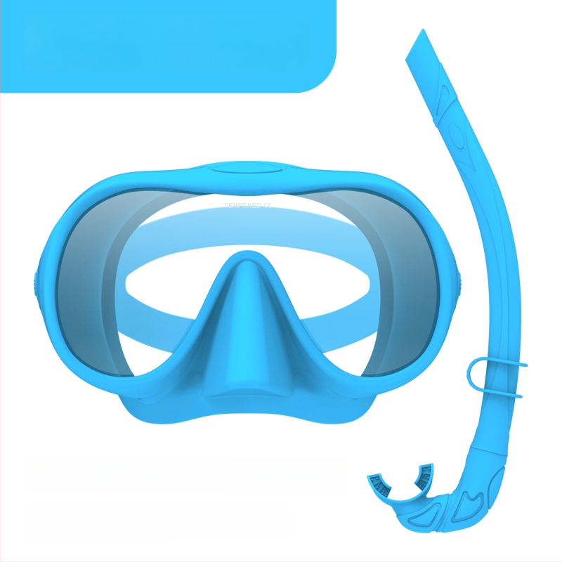 Silikoninės nardymo kaukės ir snorkelio rinkinys, anti-fog, ZMZDIVE