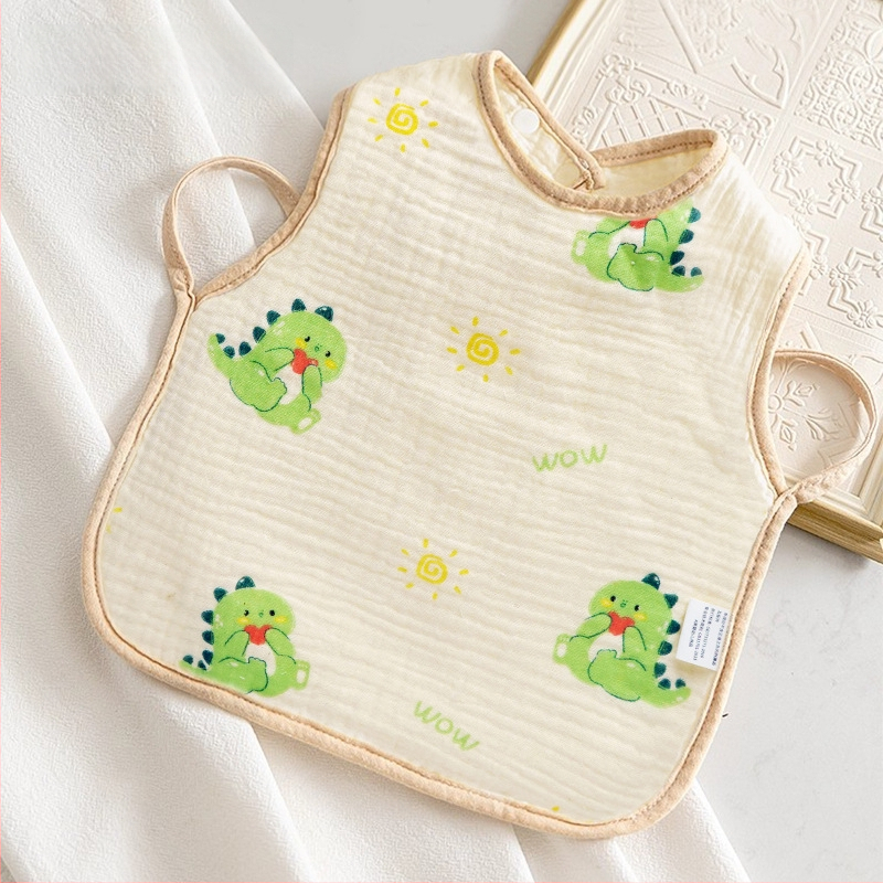 Vaikams skirtas seilių rankšluostis — 100% medvilnė, vandeniui atsparus ir nešvarumams atsparus, tinklelio ir animacinių personažų raštas, tinka 3–8 metų vaikams