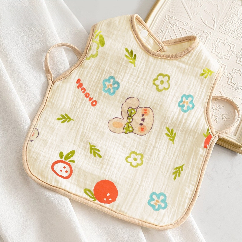 Vaikams skirtas seilių rankšluostis — 100% medvilnė, vandeniui atsparus ir nešvarumams atsparus, tinklelio ir animacinių personažų raštas, tinka 3–8 metų vaikams