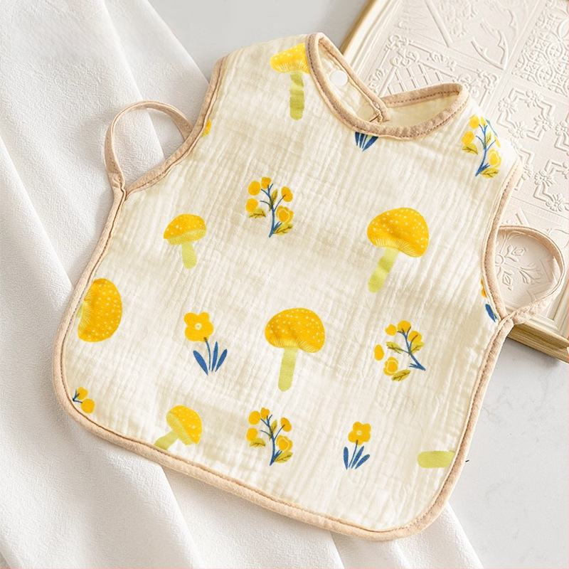 Vaikams skirtas seilių rankšluostis — 100% medvilnė, vandeniui atsparus ir nešvarumams atsparus, tinklelio ir animacinių personažų raštas, tinka 3–8 metų vaikams