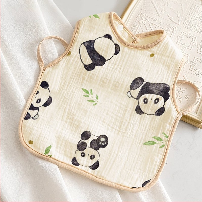 Vaikams skirtas seilių rankšluostis — 100% medvilnė, vandeniui atsparus ir nešvarumams atsparus, tinklelio ir animacinių personažų raštas, tinka 3–8 metų vaikams