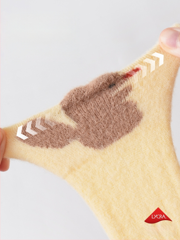 Zīdaiņu neilona zeķes ar garu cauruli, bieza, karikatūru raksts