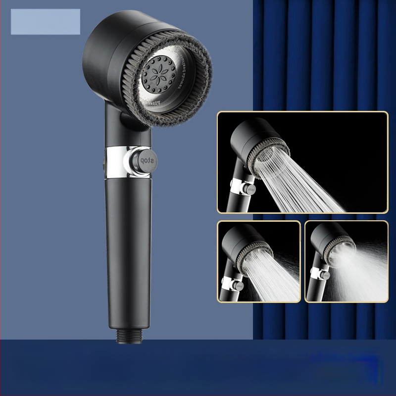 Ümmargune käsiduššpea rõhuga — ABS, 3-kiiruseline mudel, pihustamis-, massaaž- ja vihmarežiimid