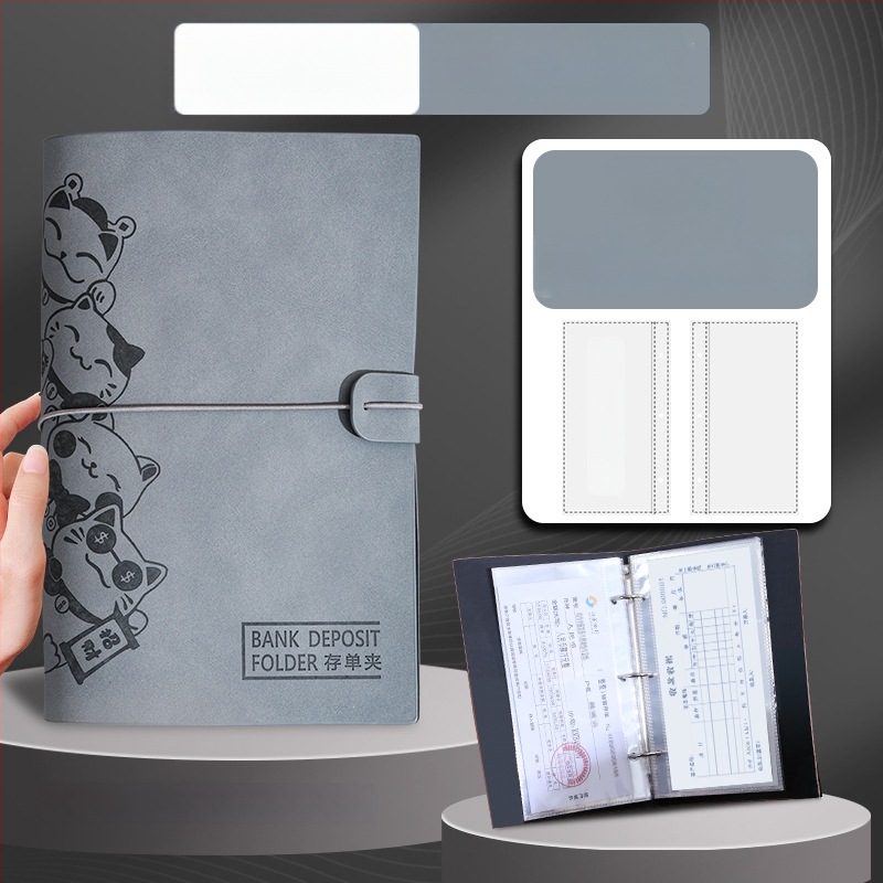 Vieno klipsų laikmena su laisvais lapais, PU oda, pritaikymas su logotipo spauda