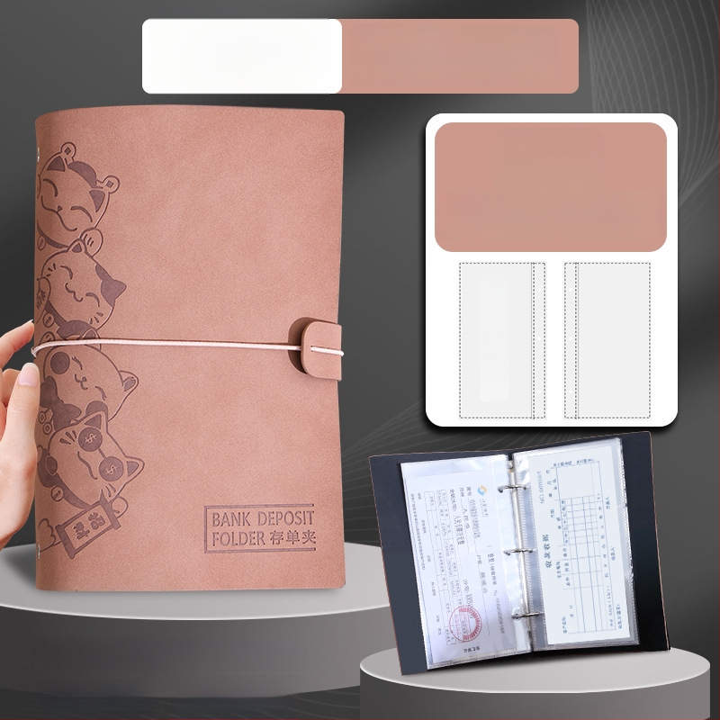 Vieno klipsų laikmena su laisvais lapais, PU oda, pritaikymas su logotipo spauda