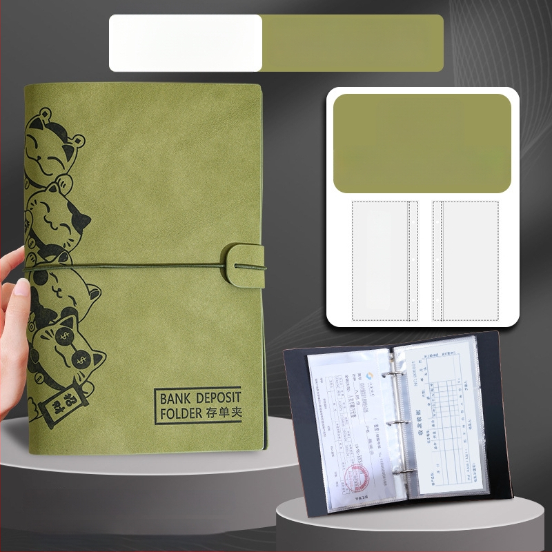 Vieno klipsų laikmena su laisvais lapais, PU oda, pritaikymas su logotipo spauda