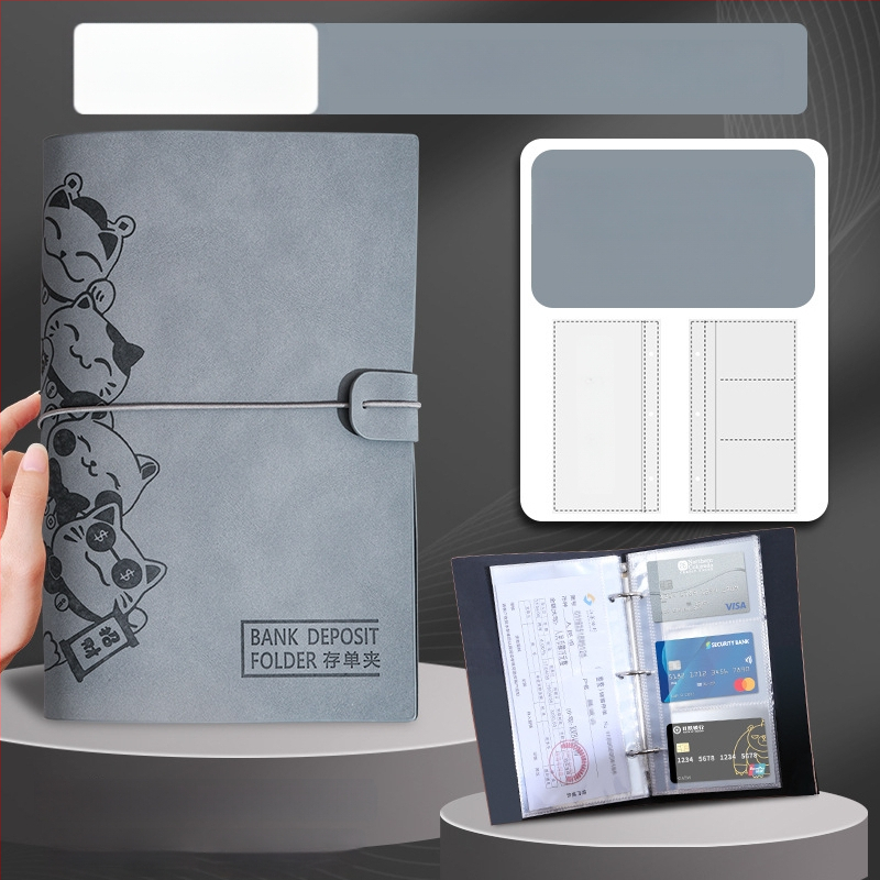 Vieno klipsų laikmena su laisvais lapais, PU oda, pritaikymas su logotipo spauda