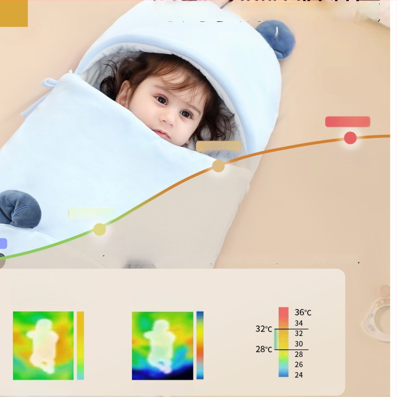 Bėbių žieminis miego maišelis, medžiaga 100% medvilnė, užpildas poliesterio medvilnė, gyvūnų raštas, tinka vaikams nuo 1–3 metų