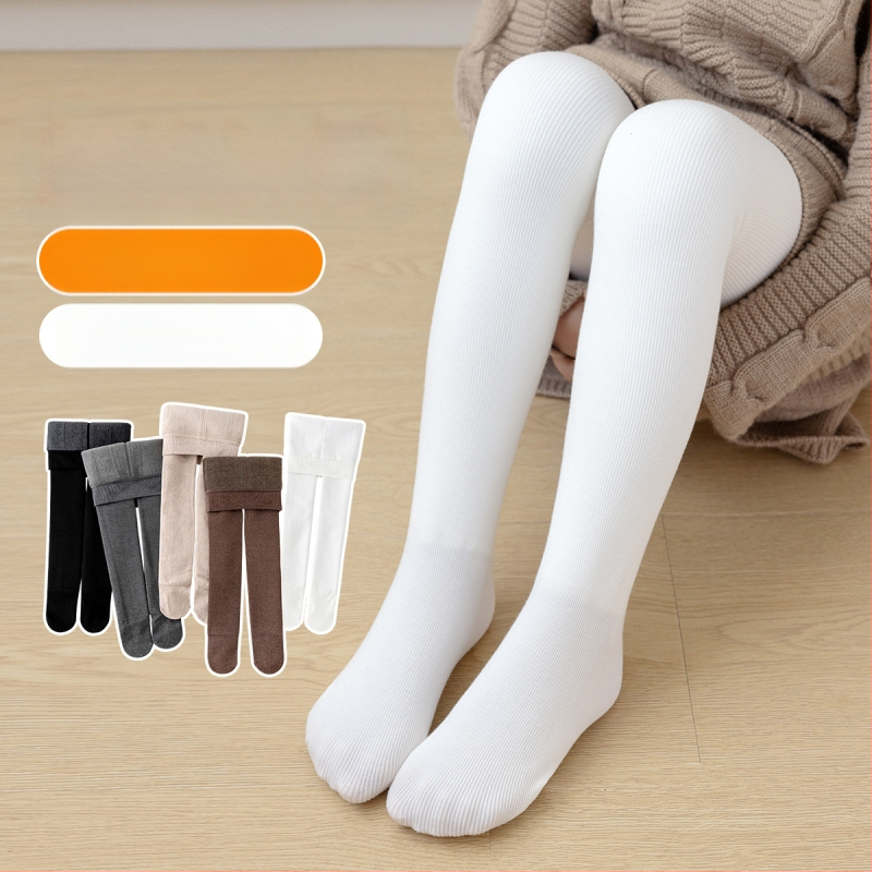 Bērnu ziemas kolgotas, viendabīgas krāsas, 3–8 gadi, poliesters