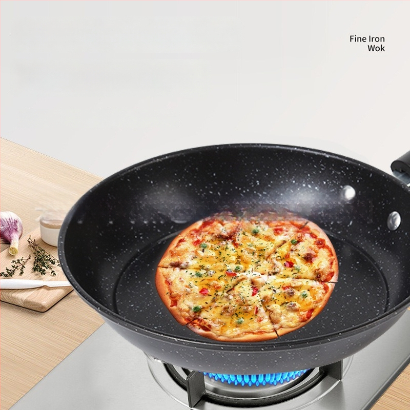 CYJ-JG-006 Maifan akmeninė neprilimpančio keptuvė su daugiasluoksniu dugnu, tinkama indukcijai ir dujinėms viryklėms